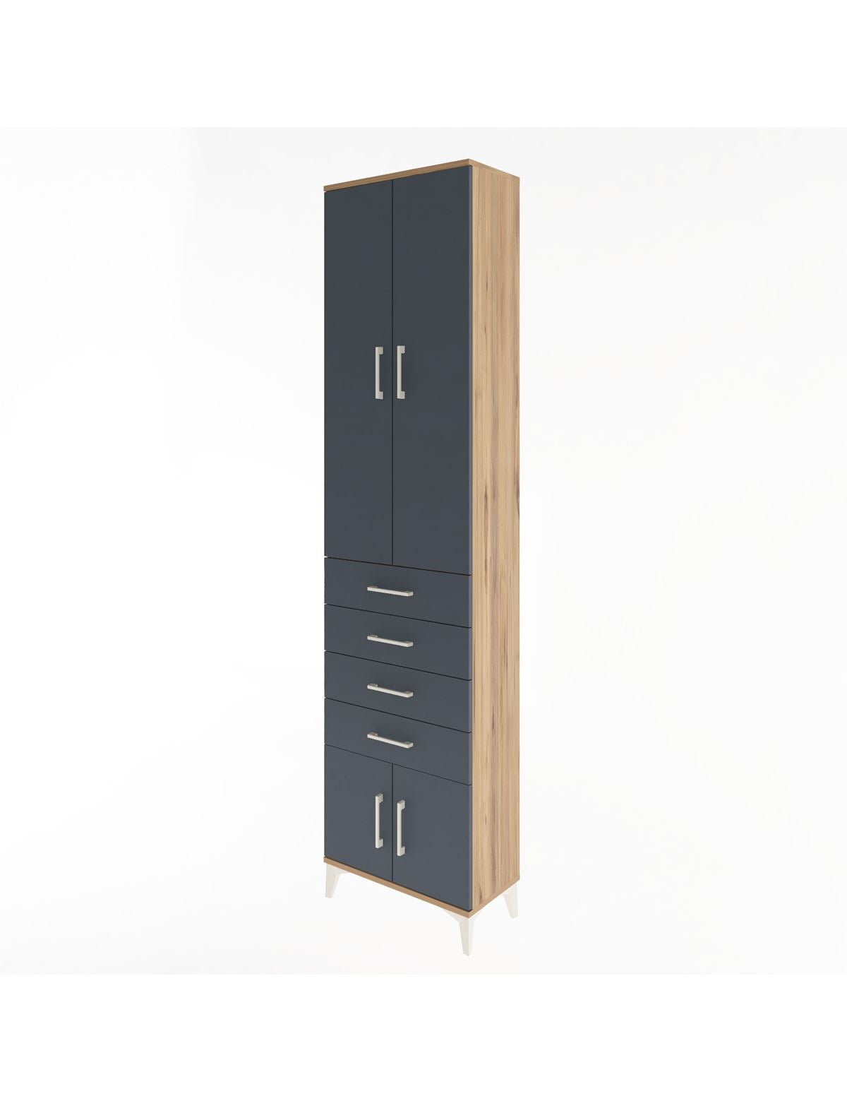 Arges Dolap 3 Raflı 4 Çekmeceli 4 Kapaklı 60x30x243 - S32M088V8A