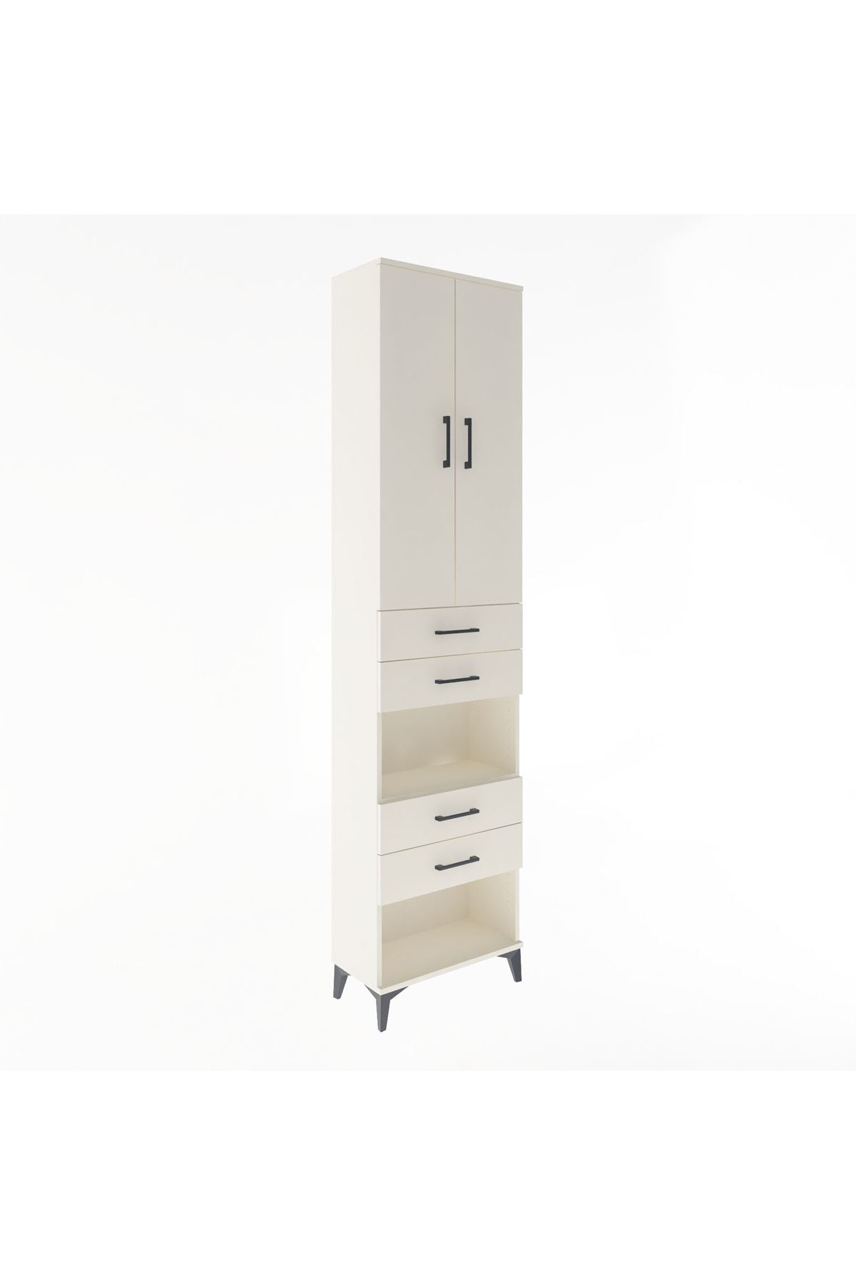 Arges Dolap 4 Raflı 4 Çekmeceli 2 Kapaklı 60x30x243 - S32M089V1A