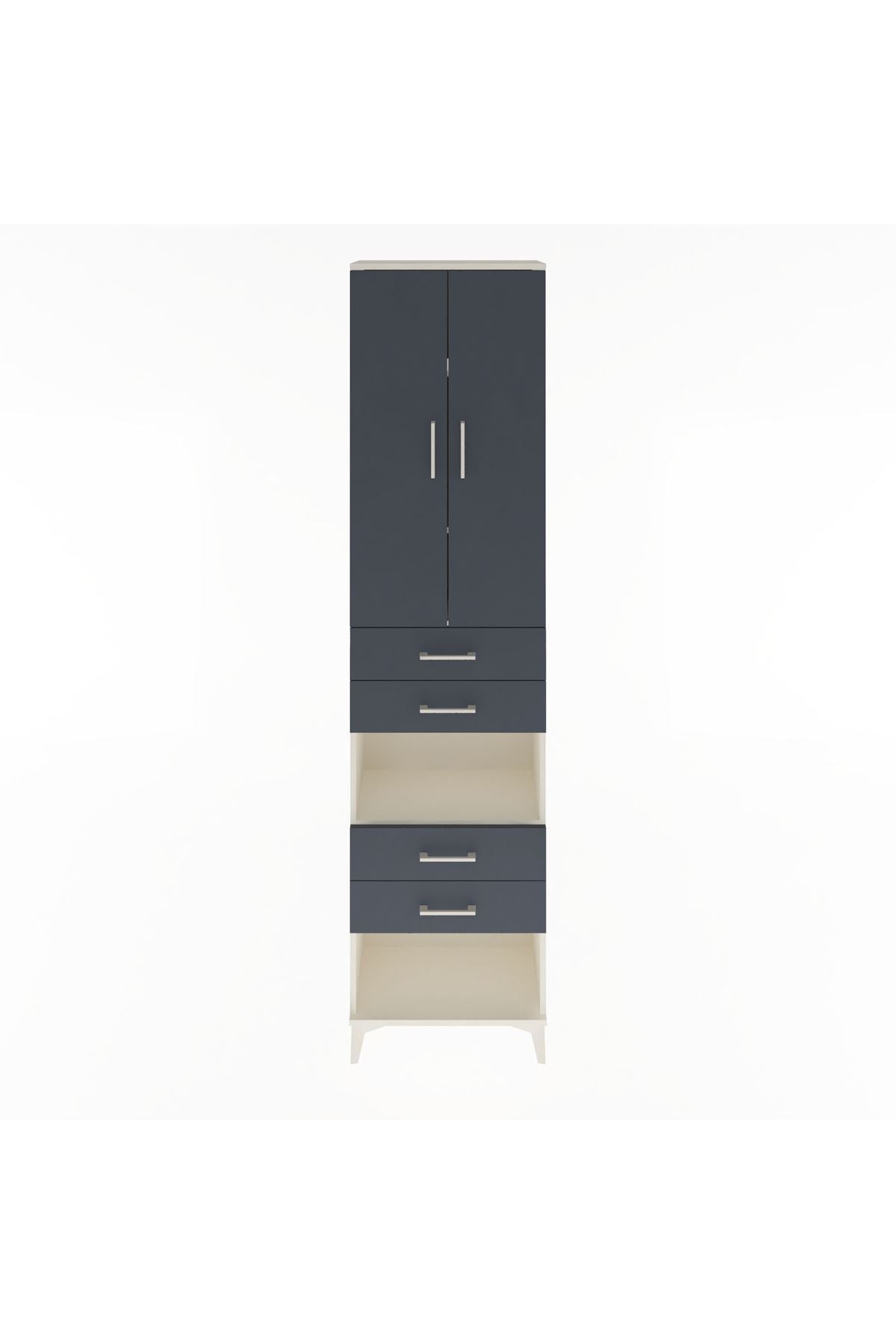 Arges Dolap 4 Raflı 4 Çekmeceli 2 Kapaklı 60x30x243 - S32M089V2A