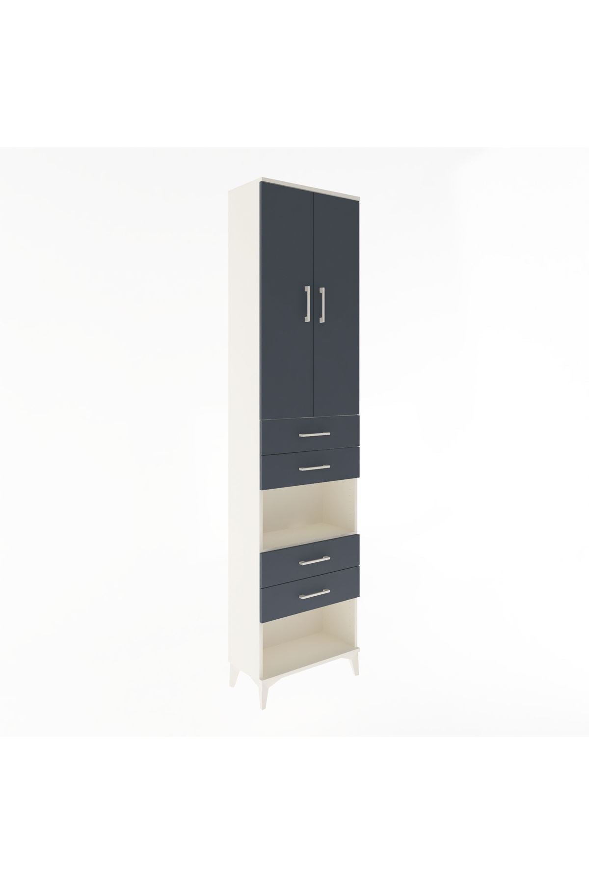 Arges Dolap 4 Raflı 4 Çekmeceli 2 Kapaklı 60x30x243 - S32M089V2A