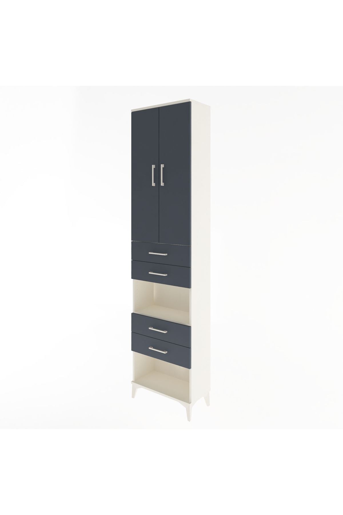 Arges Dolap 4 Raflı 4 Çekmeceli 2 Kapaklı 60x30x243 - S32M089V2A