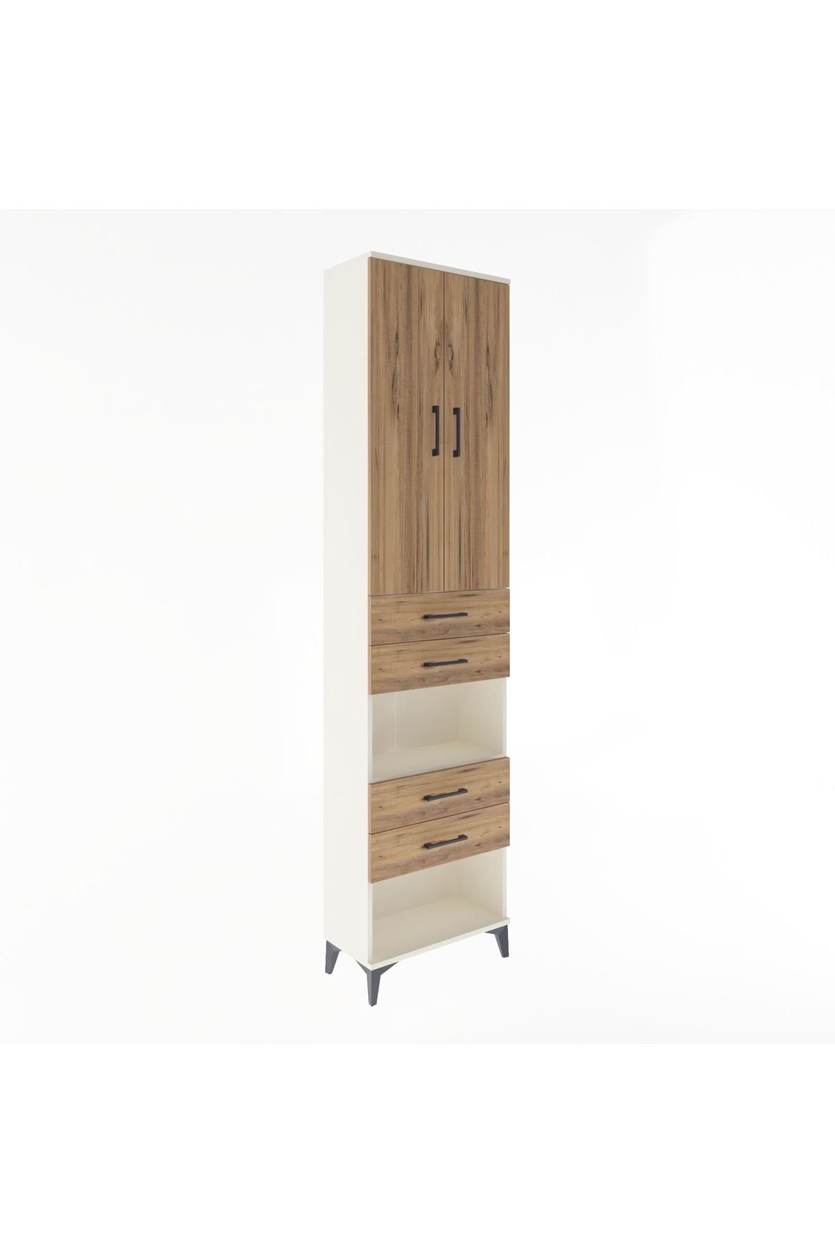 Arges Dolap 4 Raflı 4 Çekmeceli 2 Kapaklı 60x30x243 - S32M089V3A