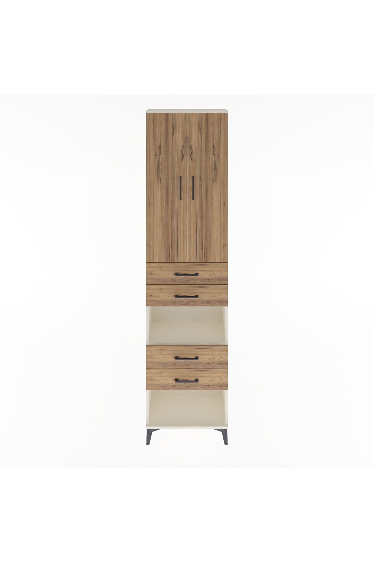 Arges Dolap 4 Raflı 4 Çekmeceli 2 Kapaklı 60x30x243 - S32M089V3A