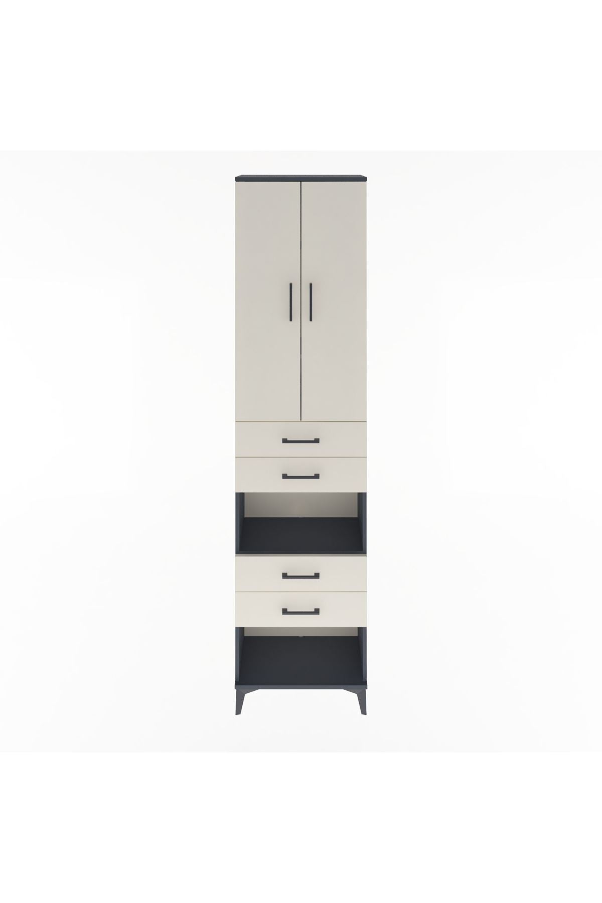 Arges Dolap 4 Raflı 4 Çekmeceli 2 Kapaklı 60x30x243 - S32M089V4A