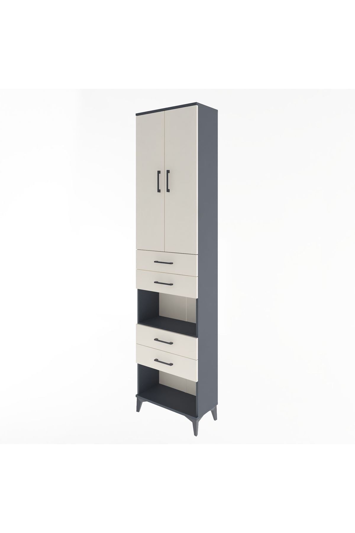 Arges Dolap 4 Raflı 4 Çekmeceli 2 Kapaklı 60x30x243 - S32M089V4A