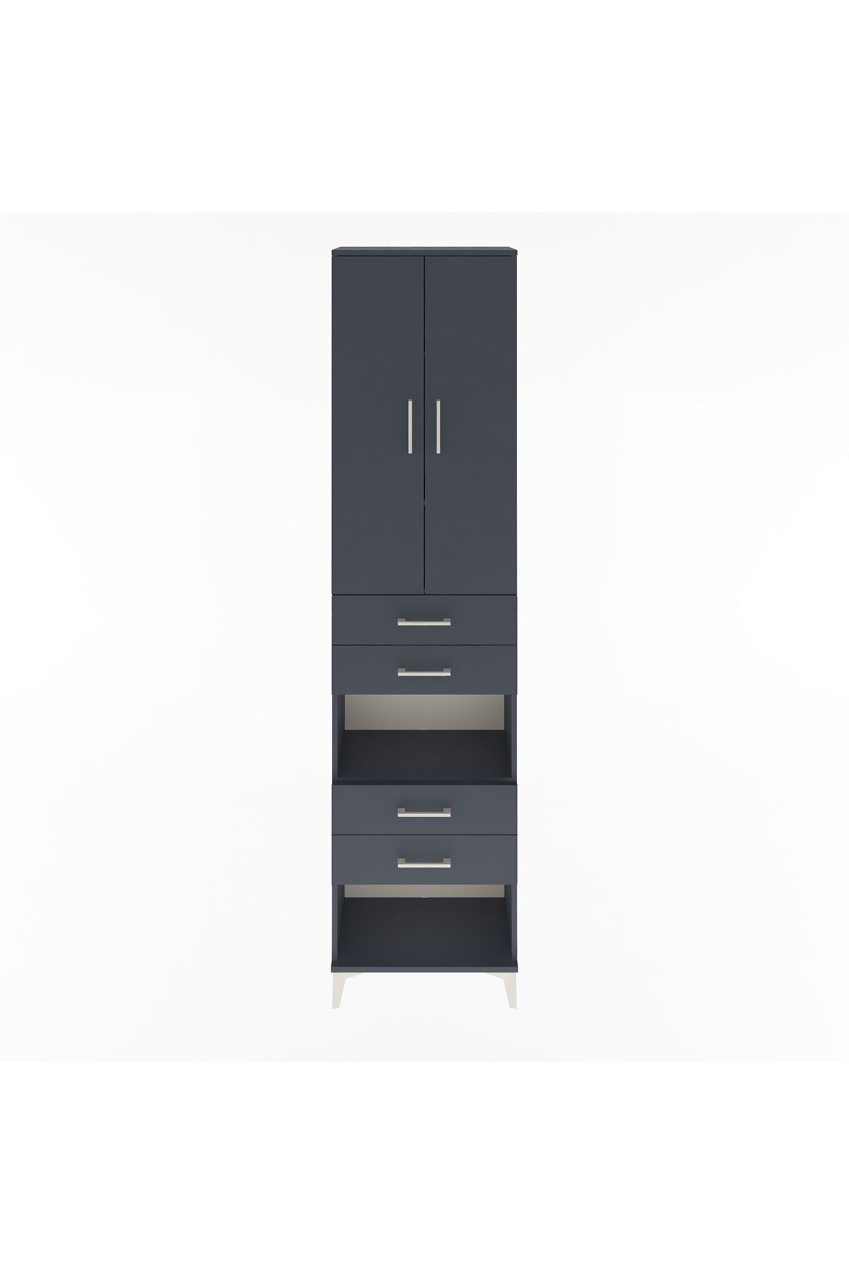 Arges Dolap 4 Raflı 4 Çekmeceli 2 Kapaklı 60x30x243 - S32M089V5A