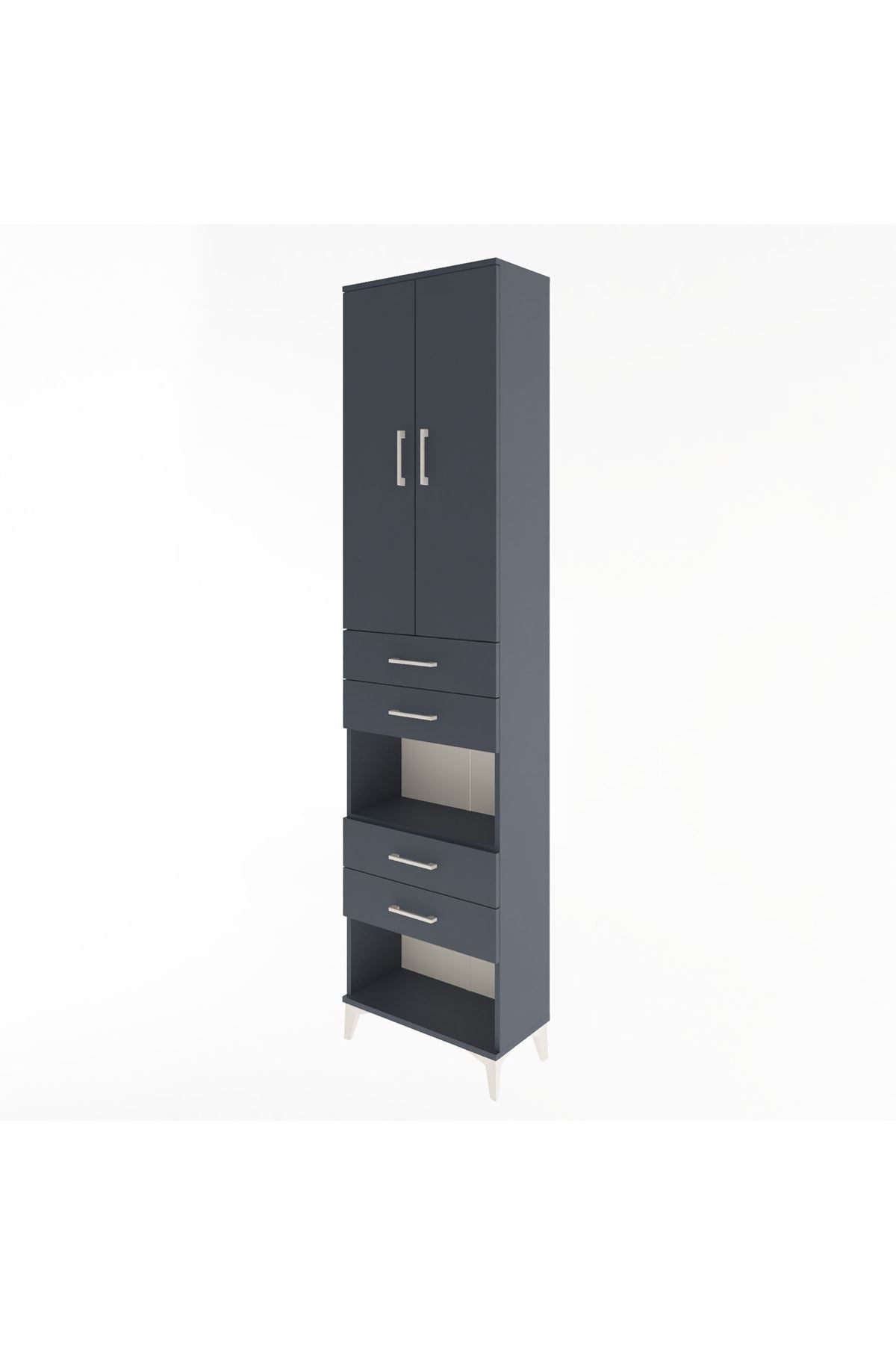 Arges Dolap 4 Raflı 4 Çekmeceli 2 Kapaklı 60x30x243 - S32M089V5A
