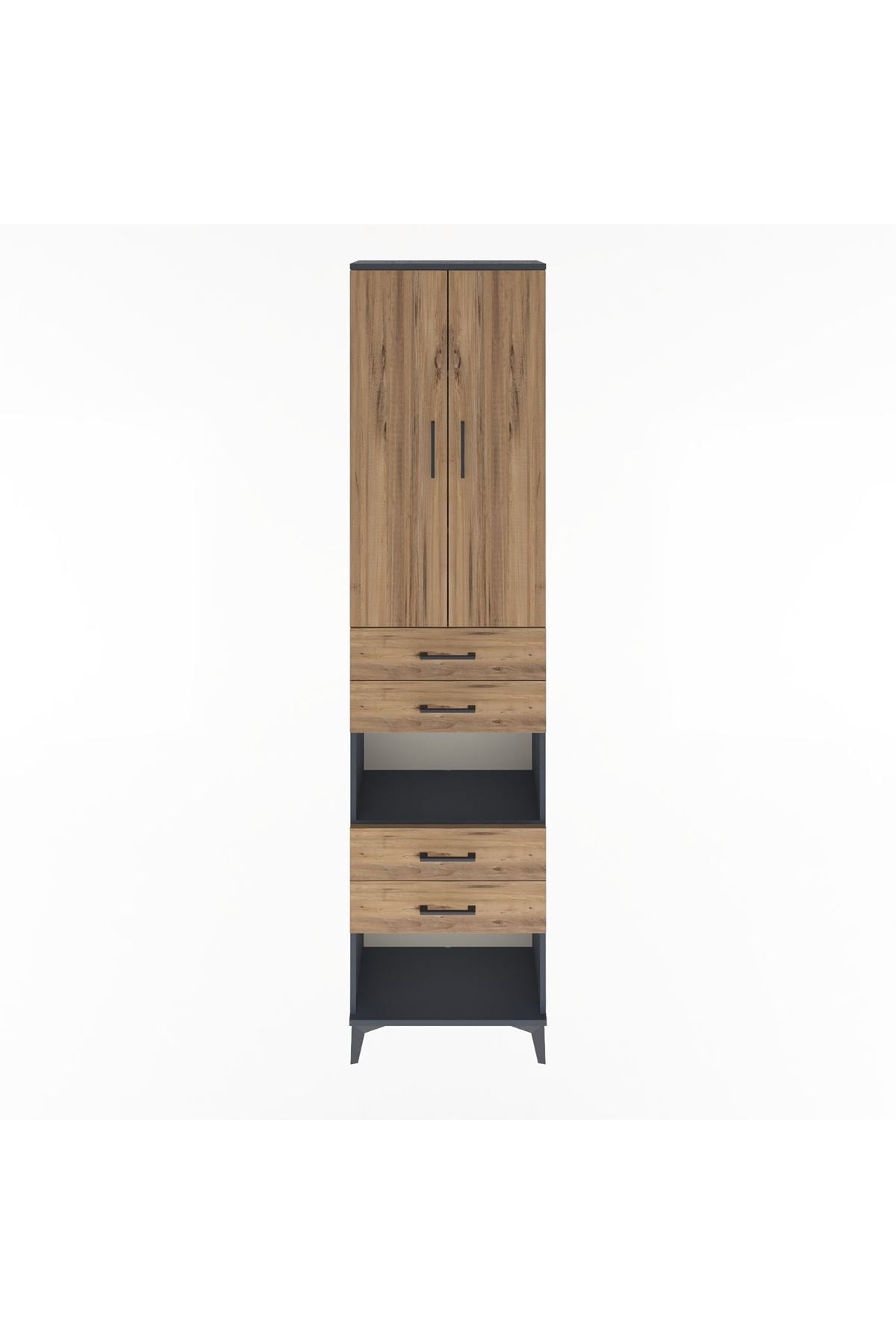 Arges Dolap 4 Raflı 4 Çekmeceli 2 Kapaklı 60x30x243 - S32M089V6A