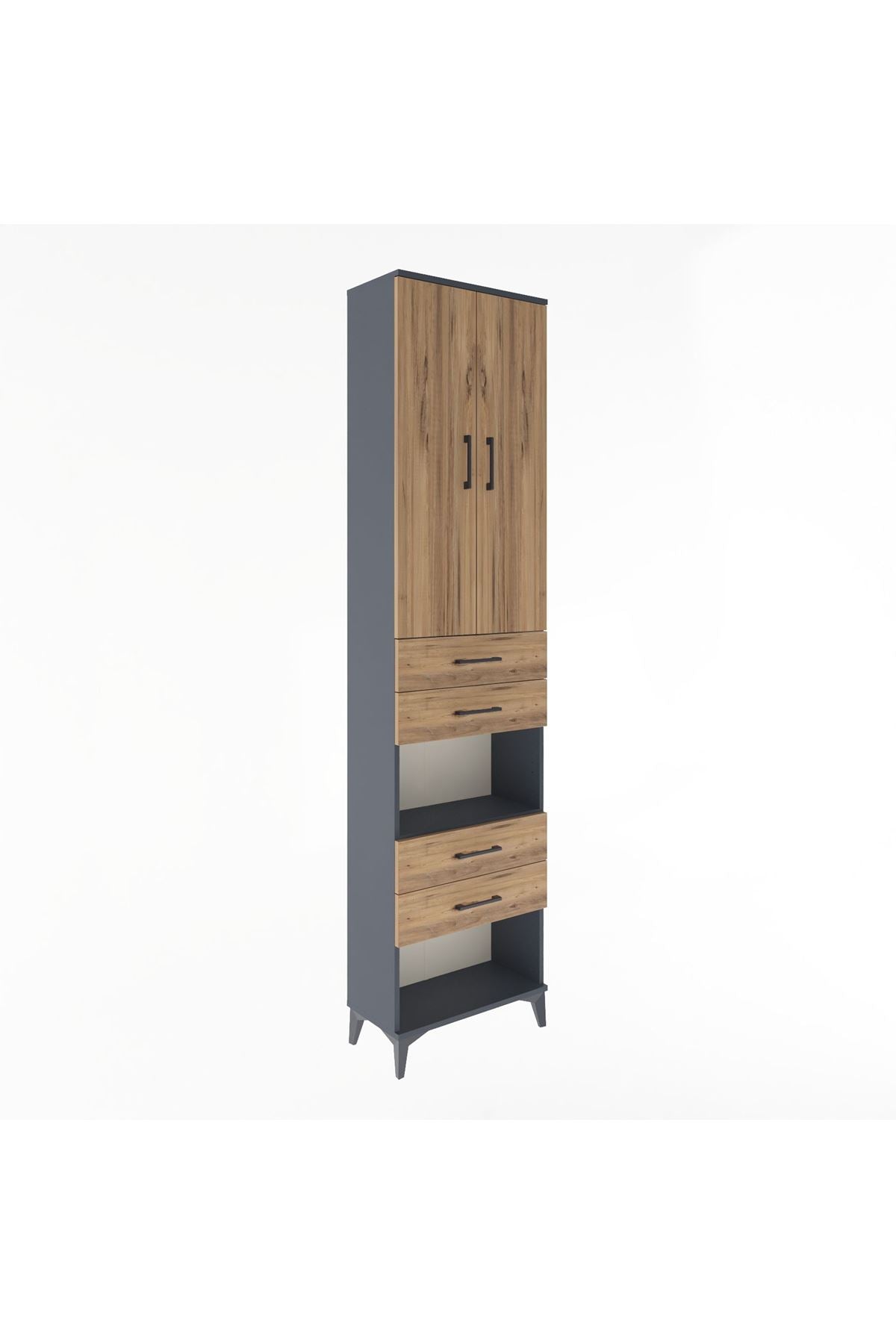 Arges Dolap 4 Raflı 4 Çekmeceli 2 Kapaklı 60x30x243 - S32M089V6A