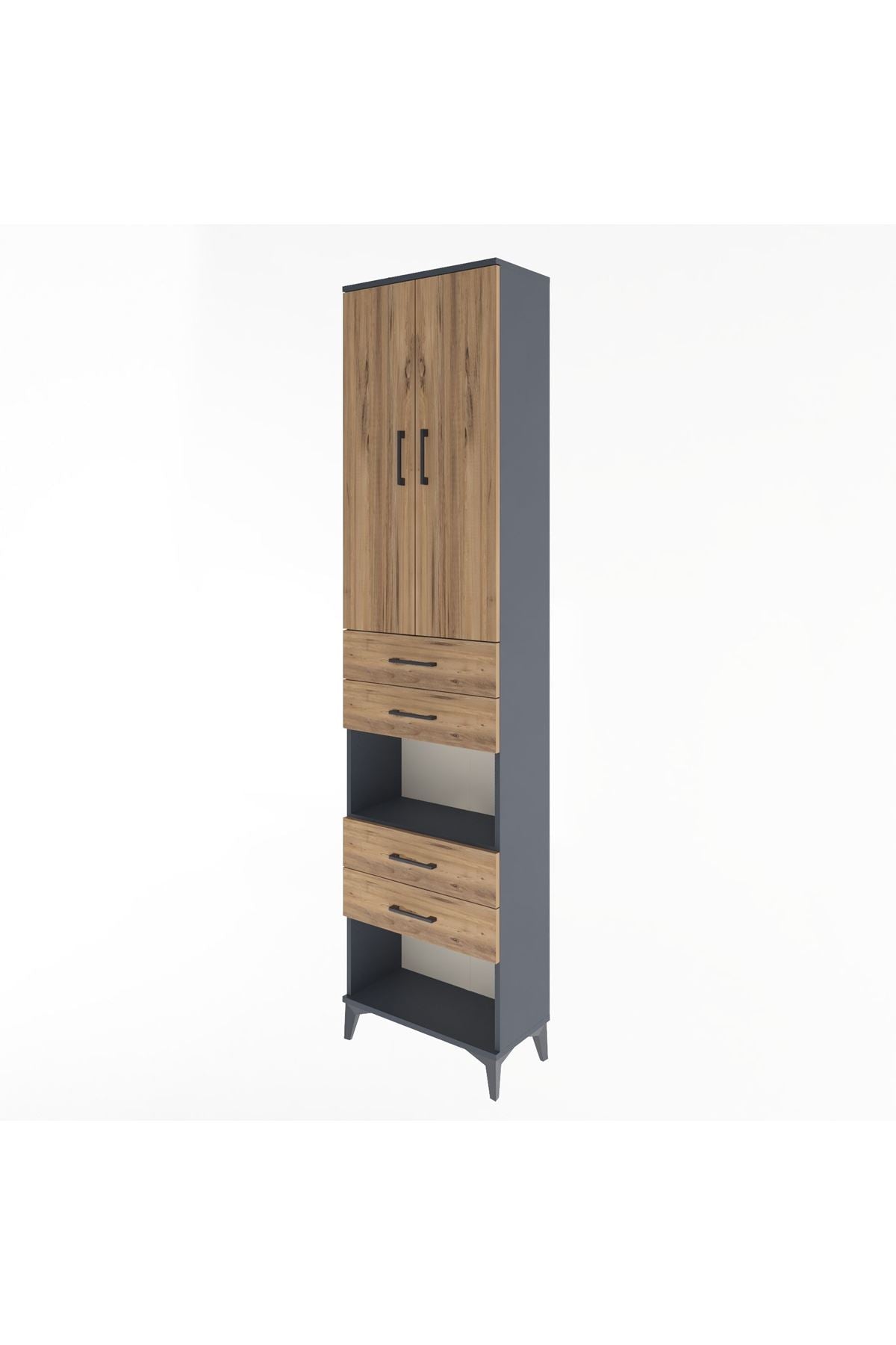 Arges Dolap 4 Raflı 4 Çekmeceli 2 Kapaklı 60x30x243 - S32M089V6A