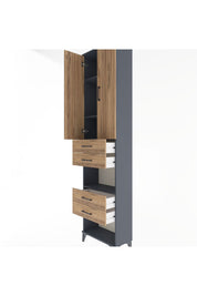 Arges Dolap 4 Raflı 4 Çekmeceli 2 Kapaklı 60x30x243 - S32M089V6A