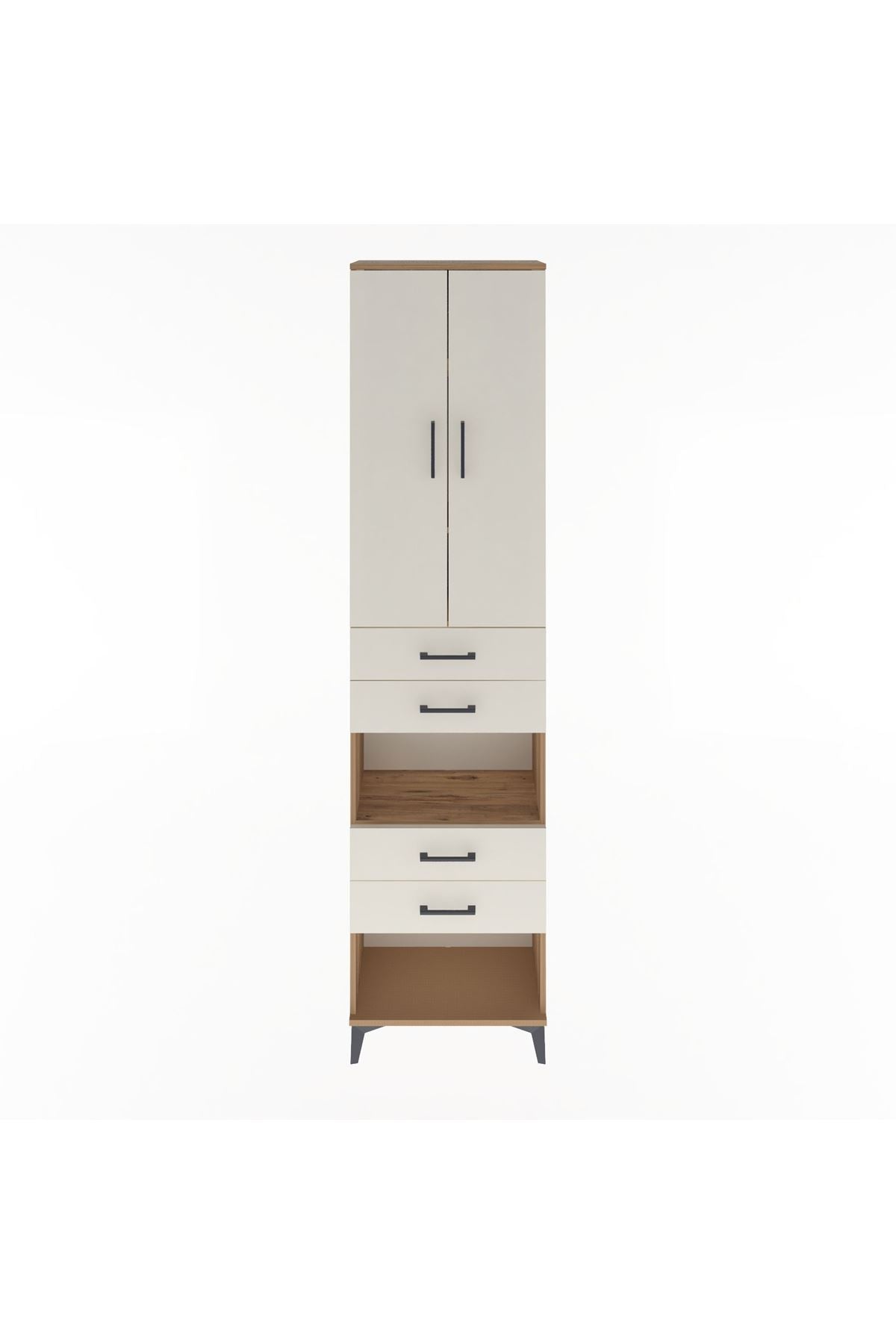 Arges Dolap 4 Raflı 4 Çekmeceli 2 Kapaklı 60x30x243 - S32M089V7A