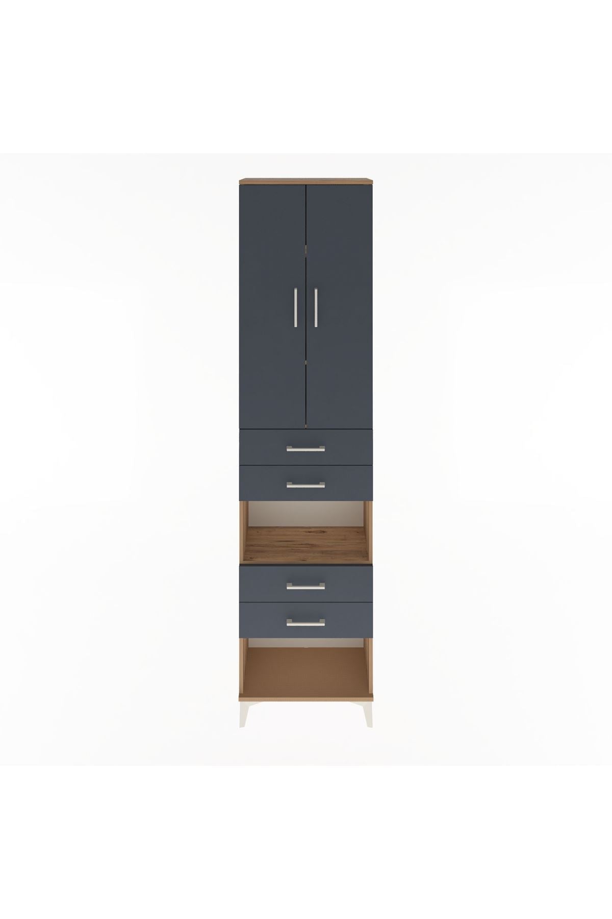 Arges Dolap 4 Raflı 4 Çekmeceli 2 Kapaklı 60x30x243 - S32M089V8A