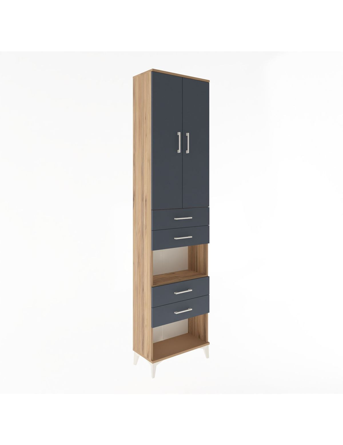 Arges Dolap 4 Raflı 4 Çekmeceli 2 Kapaklı 60x30x243 - S32M089V8A