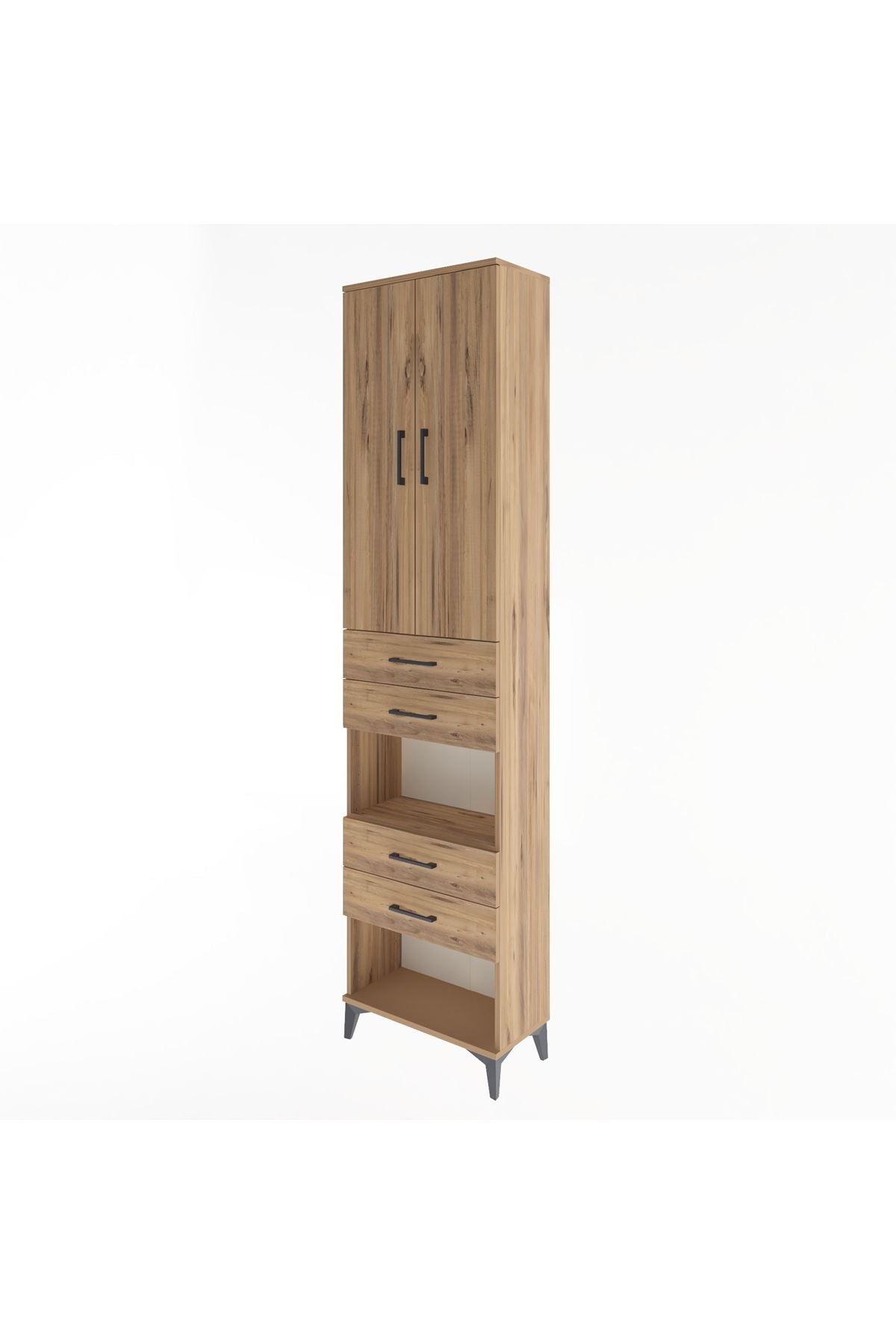 Arges Dolap 4 Raflı 4 Çekmeceli 2 Kapaklı 60x30x243 - S32M089V9A