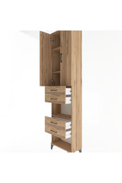 Arges Dolap 4 Raflı 4 Çekmeceli 2 Kapaklı 60x30x243 - S32M089V9A