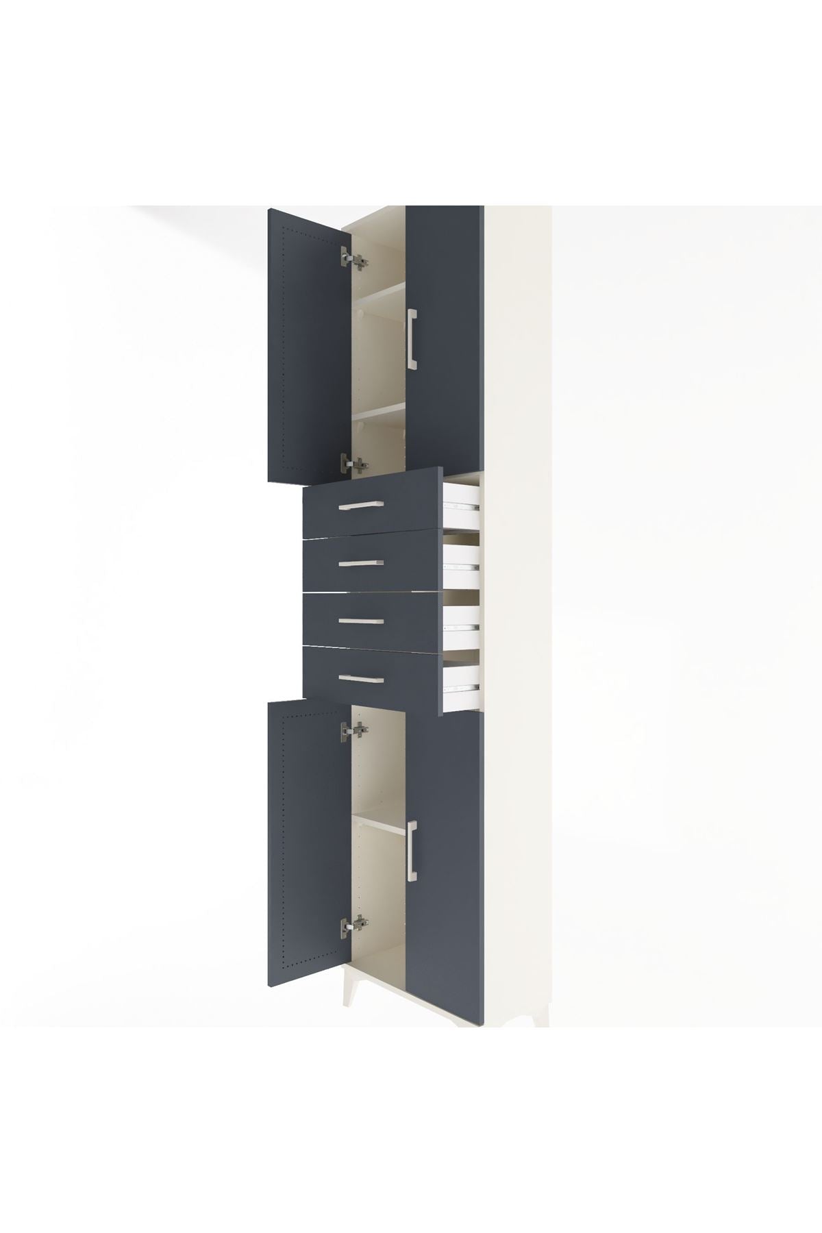 Arges Dolap 4 Raflı 4 Çekmeceli 4 Kapaklı 60x30x243 - S32M090V2A