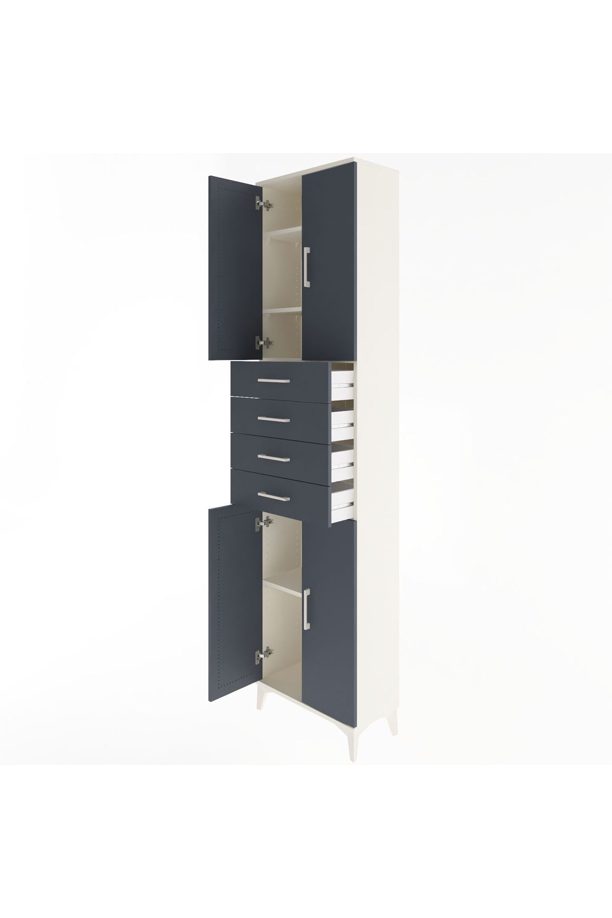 Arges Dolap 4 Raflı 4 Çekmeceli 4 Kapaklı 60x30x243 - S32M090V2A