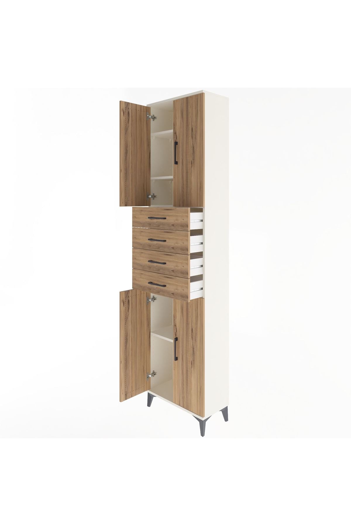 Arges Dolap 4 Raflı 4 Çekmeceli 4 Kapaklı 60x30x243 - S32M090V3A