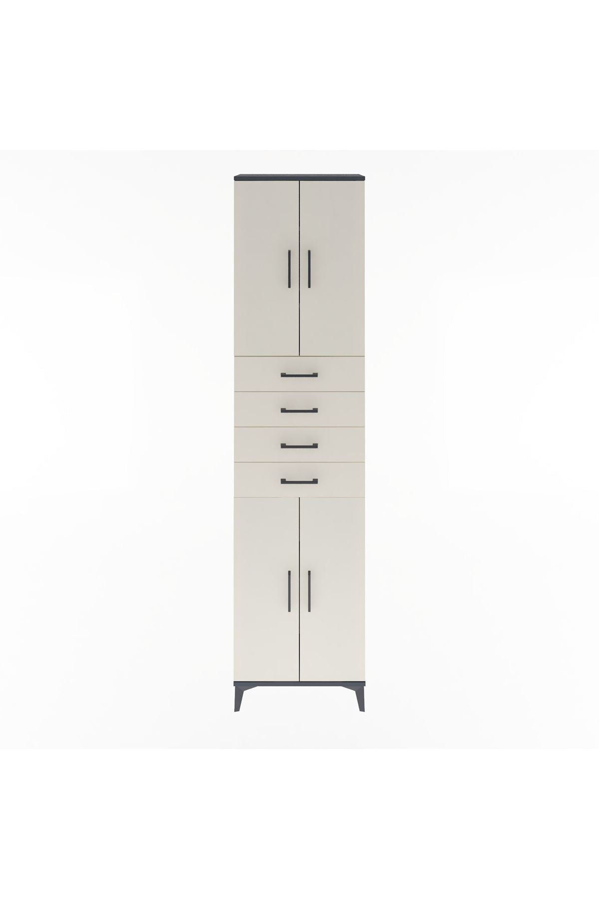 Arges Dolap 4 Raflı 4 Çekmeceli 4 Kapaklı 60x30x243 - S32M090V4A