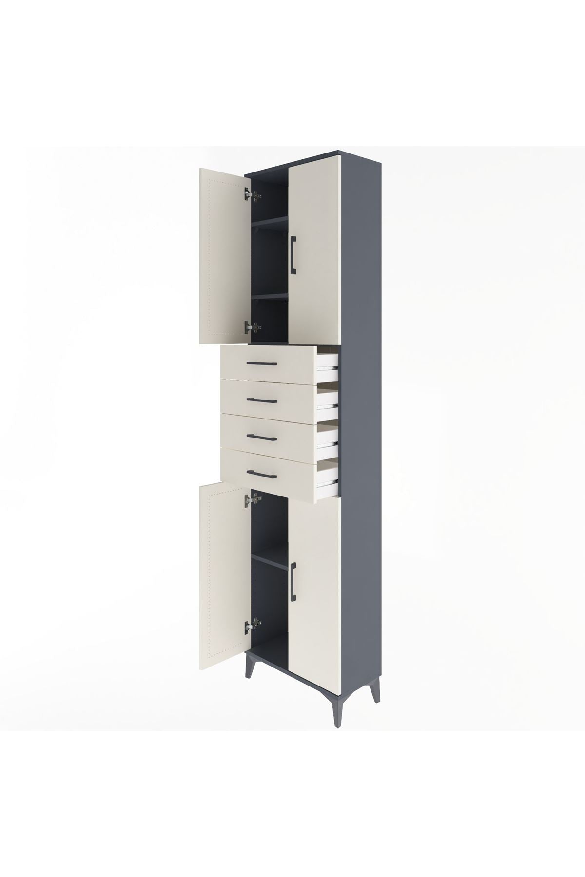 Arges Dolap 4 Raflı 4 Çekmeceli 4 Kapaklı 60x30x243 - S32M090V4A