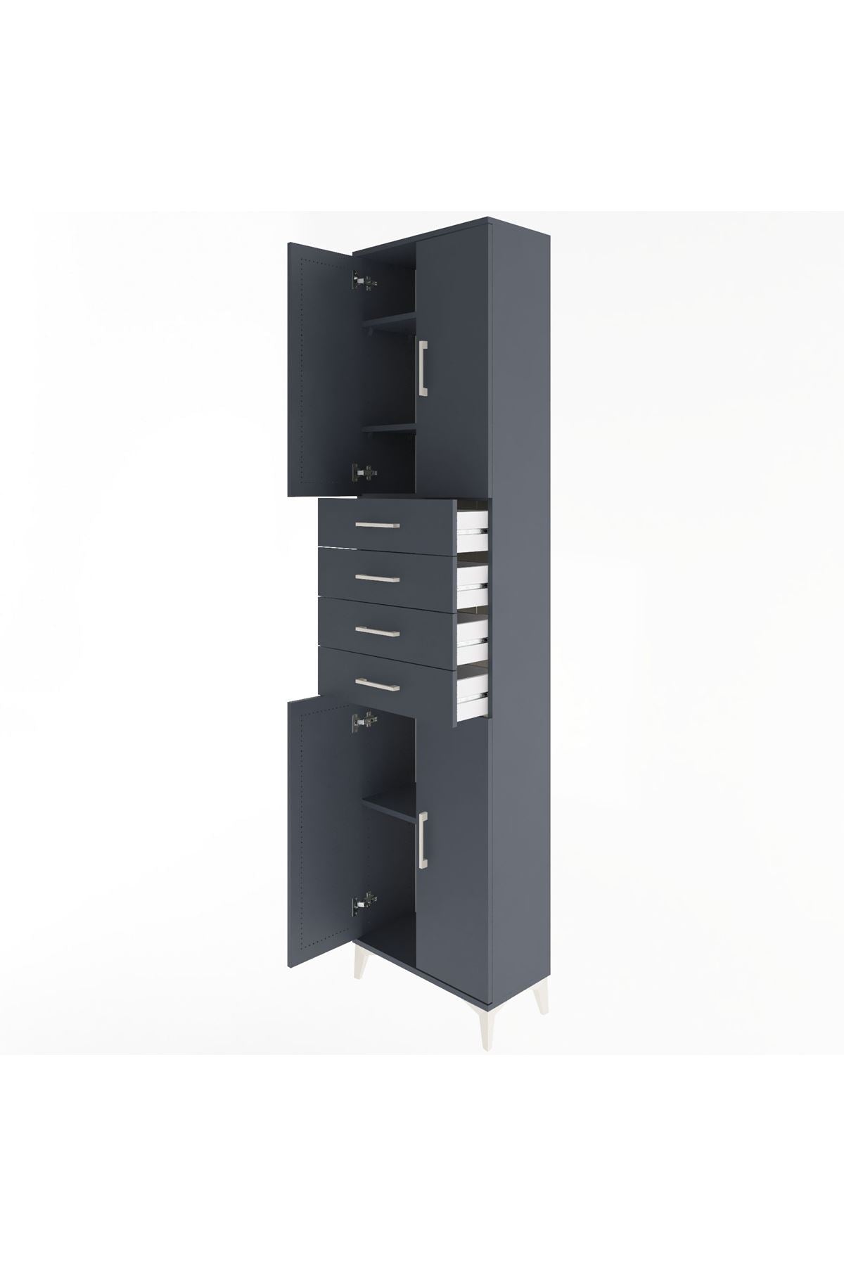 Arges Dolap 4 Raflı 4 Çekmeceli 4 Kapaklı 60x30x243 - S32M090V5A