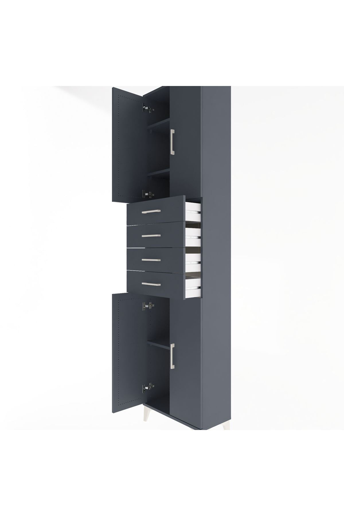 Arges Dolap 4 Raflı 4 Çekmeceli 4 Kapaklı 60x30x243 - S32M090V5A