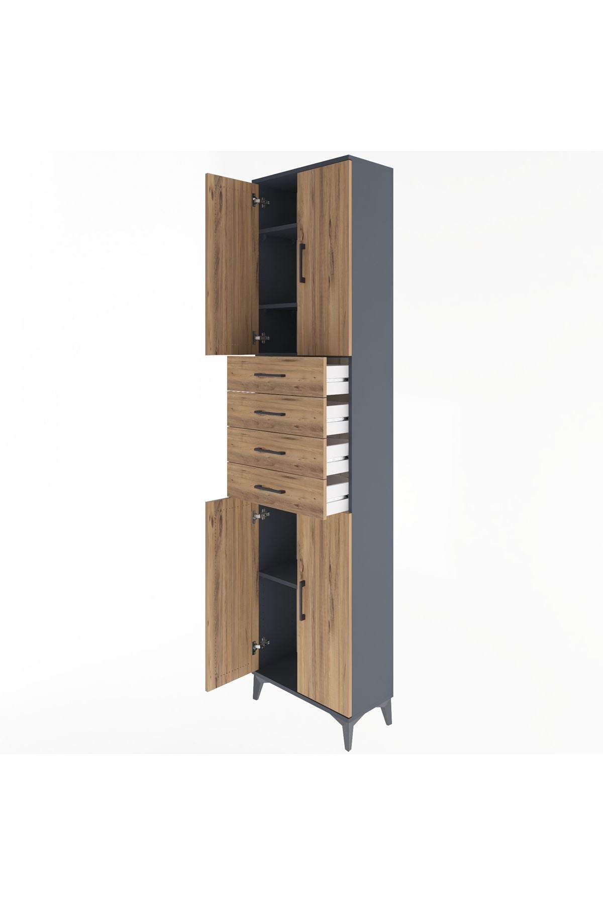 Arges Dolap 4 Raflı 4 Çekmeceli 4 Kapaklı 60x30x243 - S32M090V6A