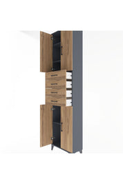 Arges Dolap 4 Raflı 4 Çekmeceli 4 Kapaklı 60x30x243 - S32M090V6A