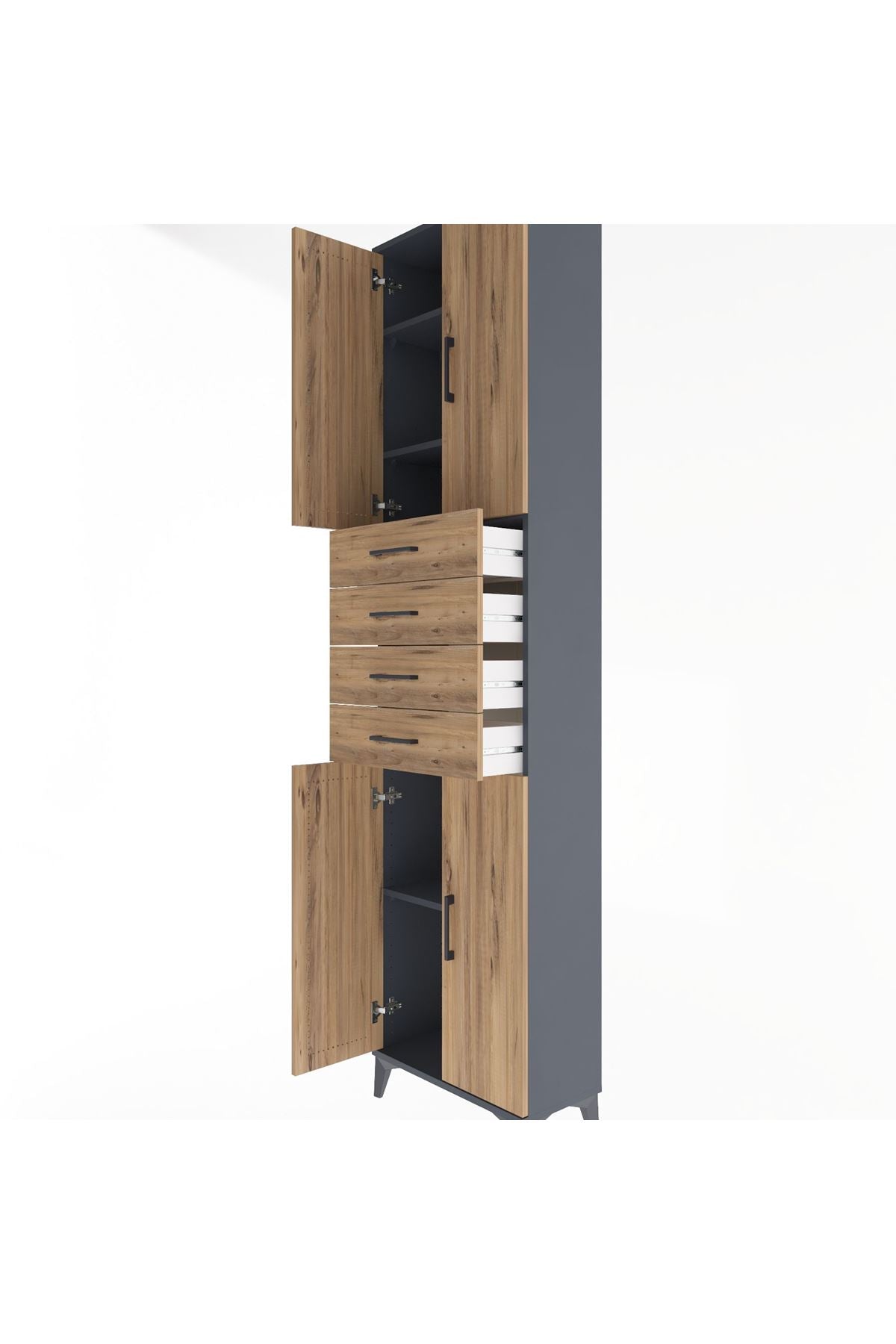 Arges Dolap 4 Raflı 4 Çekmeceli 4 Kapaklı 60x30x243 - S32M090V6A