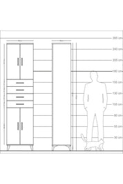 Arges Dolap 4 Raflı 4 Çekmeceli 4 Kapaklı 60x30x243 - S32M090V9A