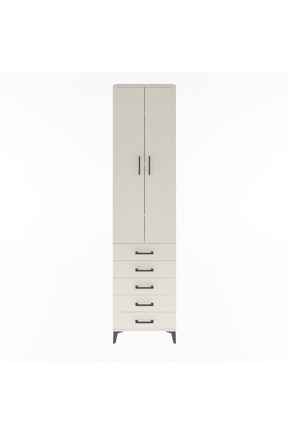 Arges Dolap 4 Raflı 5 Çekmeceli 2 Kapaklı 60x30x243 - S32M091V1A
