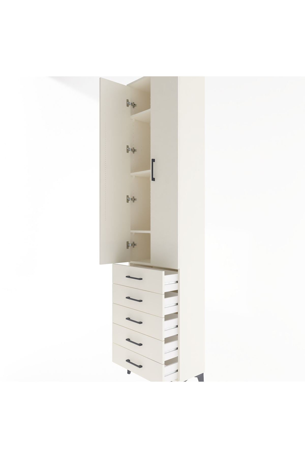 Arges Dolap 4 Raflı 5 Çekmeceli 2 Kapaklı 60x30x243 - S32M091V1A