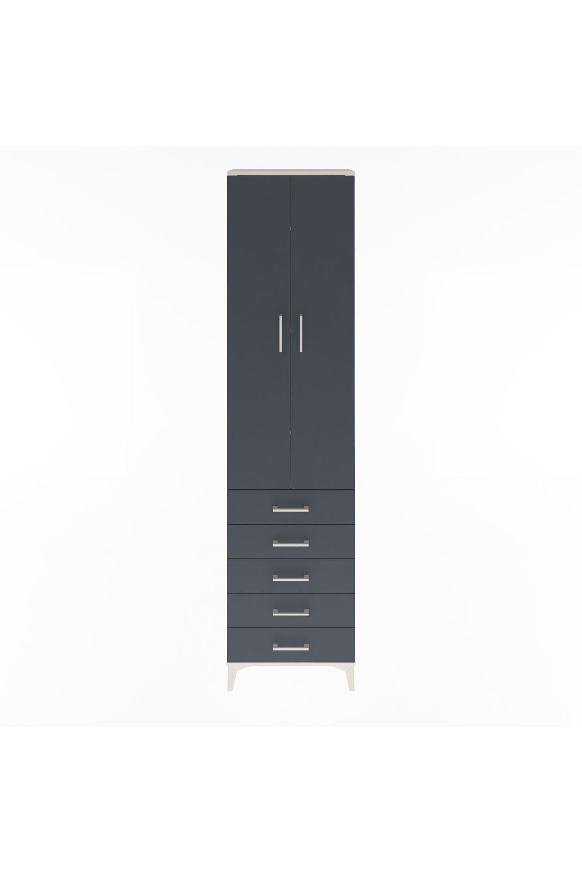 Arges Dolap 4 Raflı 5 Çekmeceli 2 Kapaklı 60x30x243 - S32M091V2A