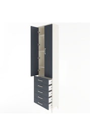 Arges Dolap 4 Raflı 5 Çekmeceli 2 Kapaklı 60x30x243 - S32M091V2A