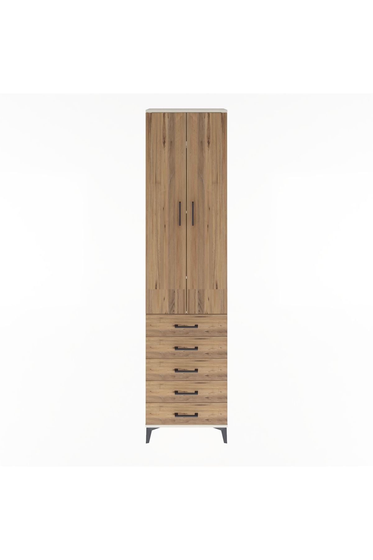 Arges Dolap 4 Raflı 5 Çekmeceli 2 Kapaklı 60x30x243 - S32M091V3A