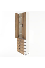 Arges Dolap 4 Raflı 5 Çekmeceli 2 Kapaklı 60x30x243 - S32M091V3A