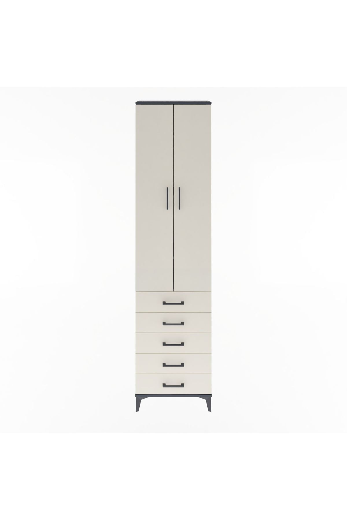 Arges Dolap 4 Raflı 5 Çekmeceli 2 Kapaklı 60x30x243 - S32M091V4A