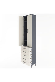 Arges Dolap 4 Raflı 5 Çekmeceli 2 Kapaklı 60x30x243 - S32M091V4A