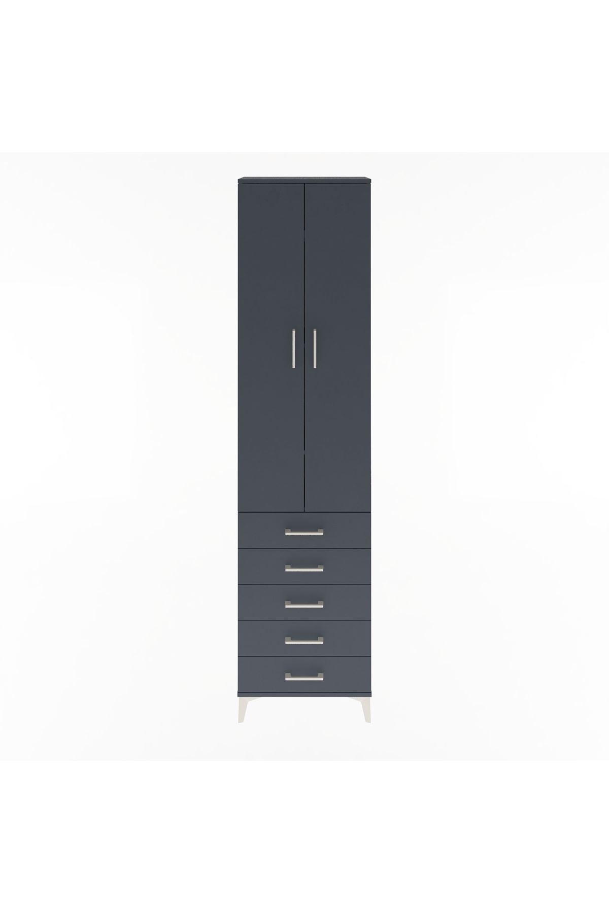 Arges Dolap 4 Raflı 5 Çekmeceli 2 Kapaklı 60x30x243 - S32M091V5A