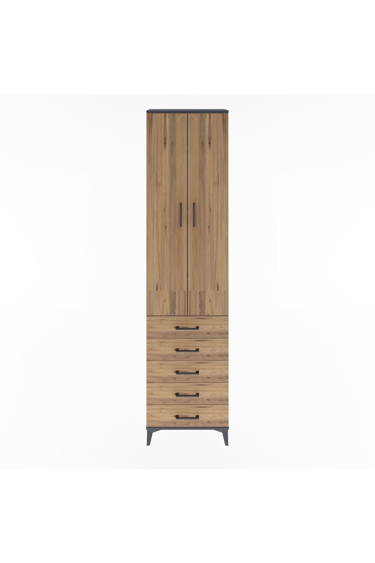 Arges Dolap 4 Raflı 5 Çekmeceli 2 Kapaklı 60x30x243 - S32M091V6A