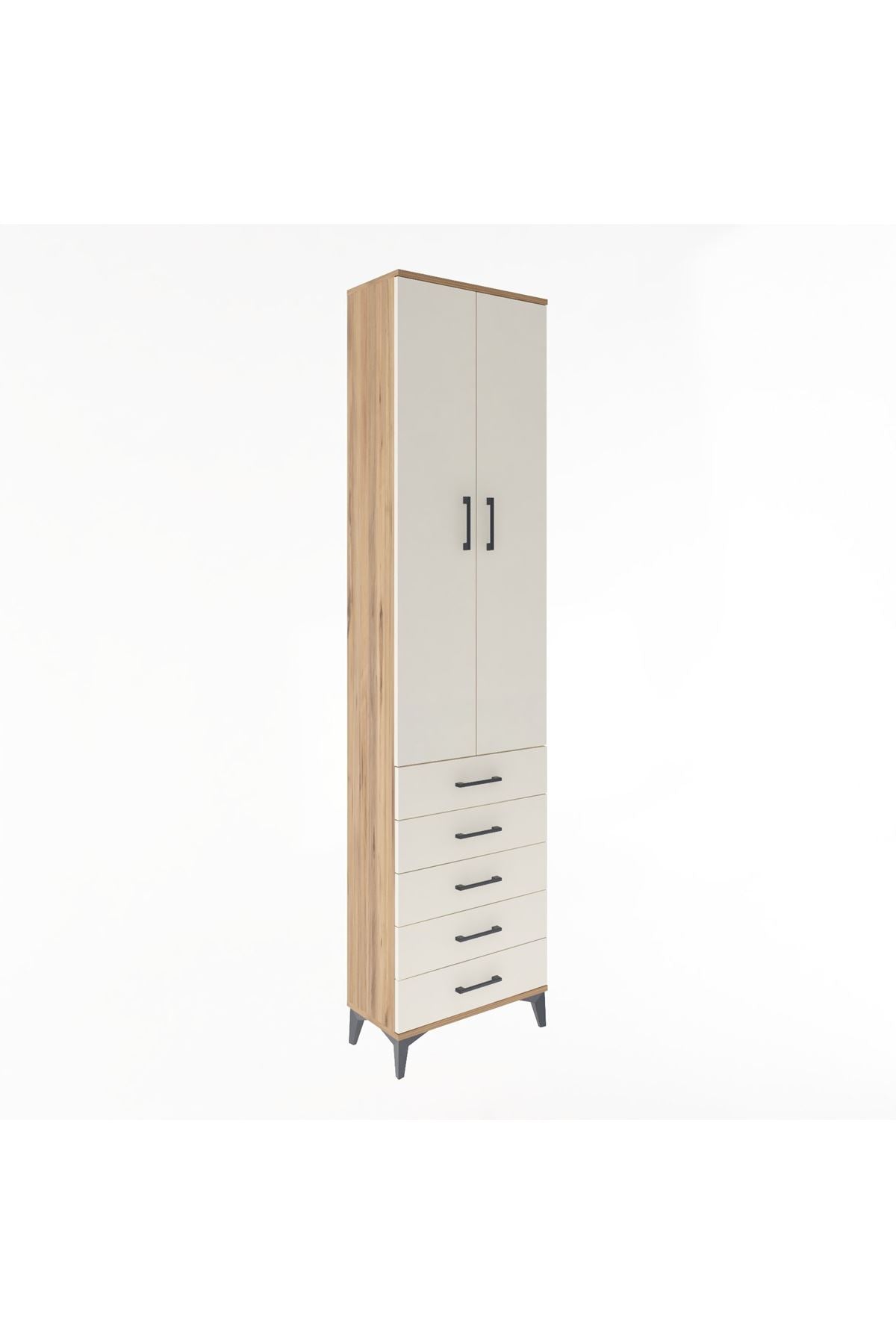 Arges Dolap 4 Raflı 5 Çekmeceli 2 Kapaklı 60x30x243 - S32M091V7A