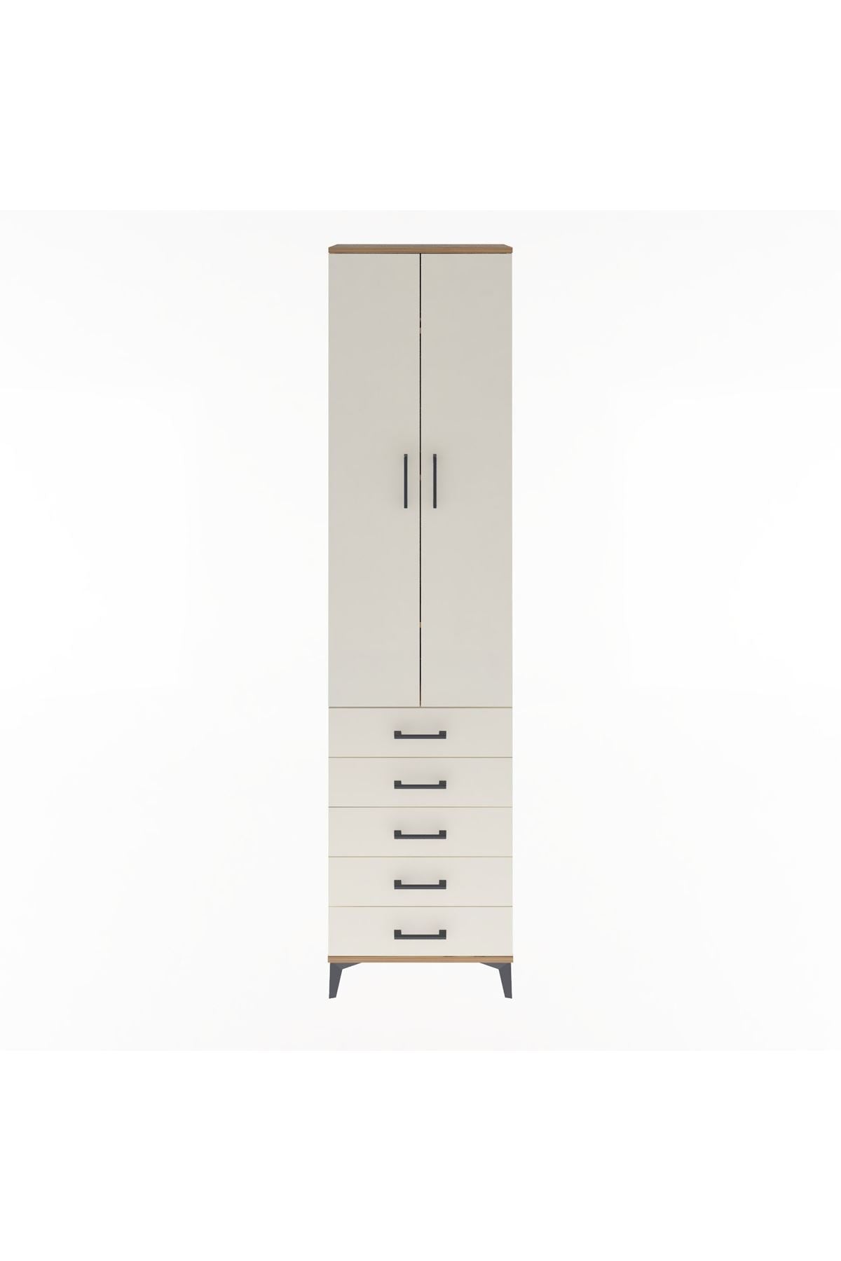 Arges Dolap 4 Raflı 5 Çekmeceli 2 Kapaklı 60x30x243 - S32M091V7A