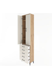 Arges Dolap 4 Raflı 5 Çekmeceli 2 Kapaklı 60x30x243 - S32M091V7A