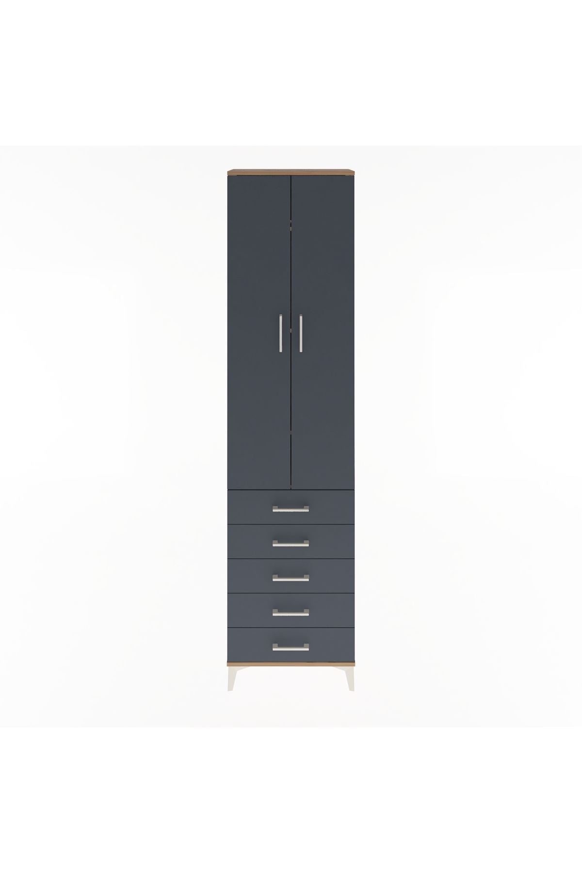 Arges Dolap 4 Raflı 5 Çekmeceli 2 Kapaklı 60x30x243 - S32M091V8A