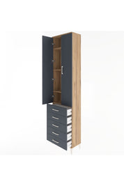 Arges Dolap 4 Raflı 5 Çekmeceli 2 Kapaklı 60x30x243 - S32M091V8A