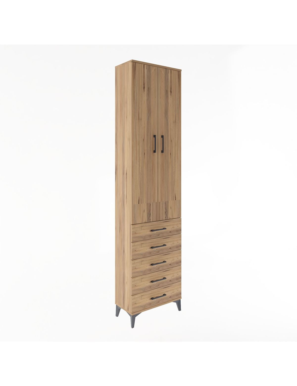 Arges Dolap 4 Raflı 5 Çekmeceli 2 Kapaklı 60x30x243 - S32M091V9A
