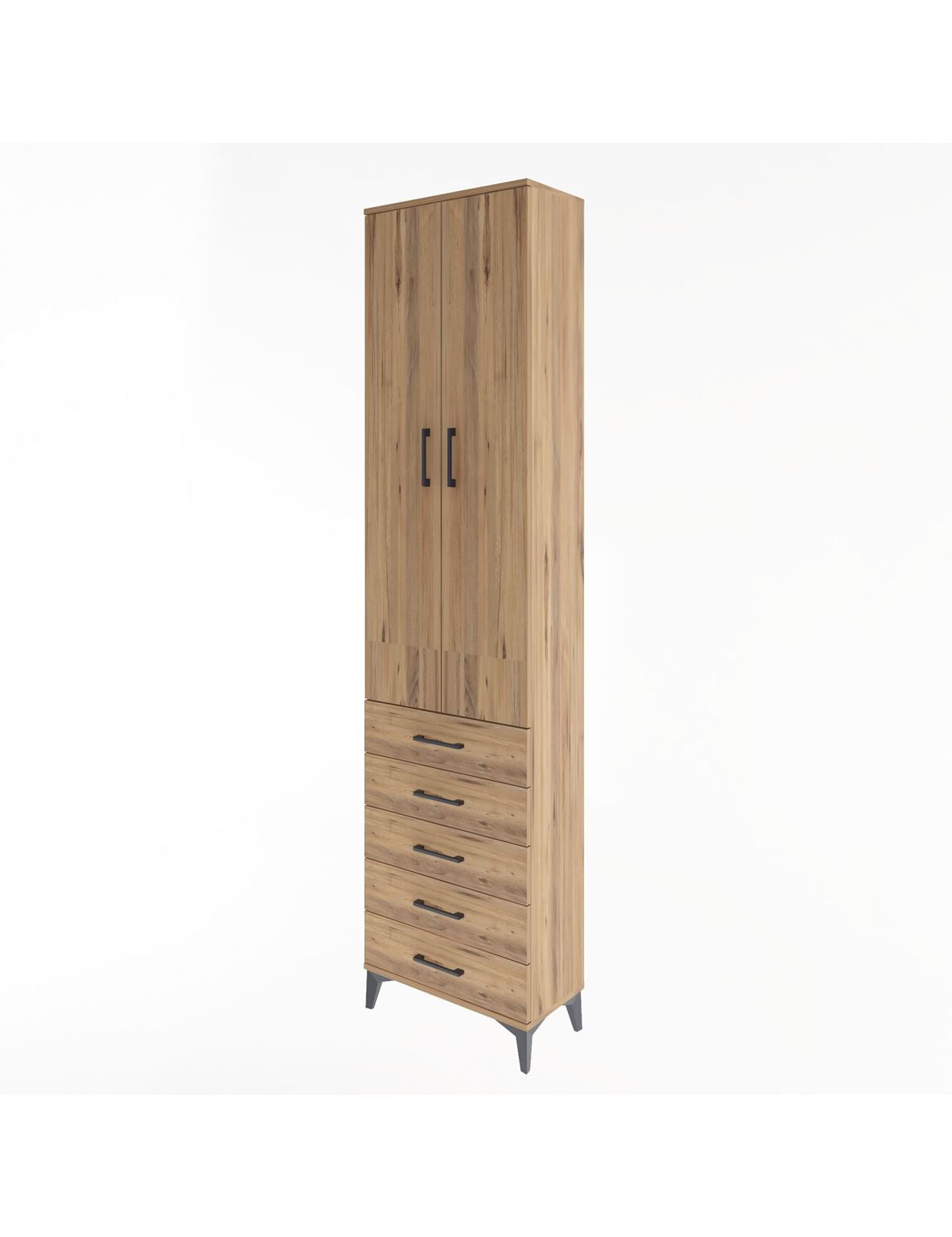 Arges Dolap 4 Raflı 5 Çekmeceli 2 Kapaklı 60x30x243 - S32M091V9A