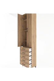 Arges Dolap 4 Raflı 5 Çekmeceli 2 Kapaklı 60x30x243 - S32M091V9A