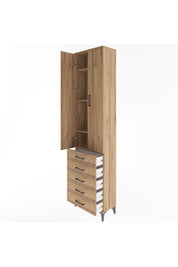 Arges Dolap 4 Raflı 5 Çekmeceli 2 Kapaklı 60x30x243 - S32M091V9A